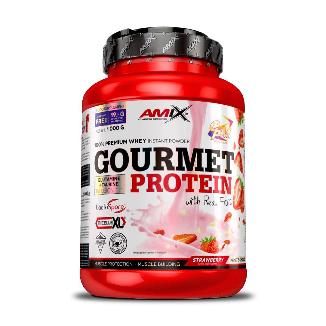 Протеїн Amix Nutrition Gourmet Protein Полуниця-білий шоколад, в порошку, 1 кг